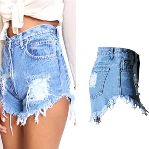 Shorts denim bleu taille haute pour affiner la silhouette en taille 34