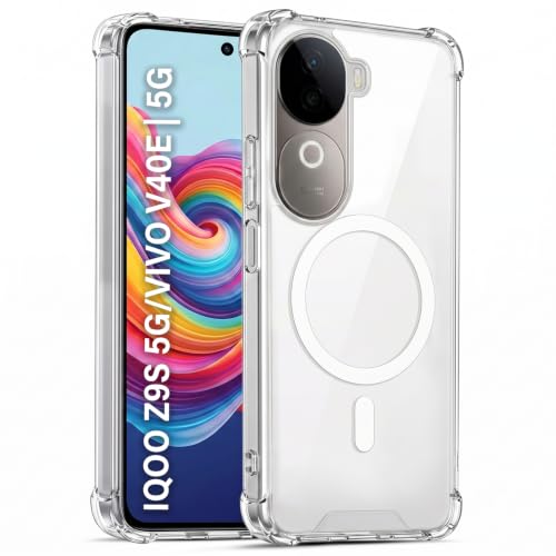 Image of TRUEUPGRADE Back Cover for Vivo V40e / iQOO Z9s 5G Non Mag-Safe Transparent PC + TPU Bumper Case with Magnetic Print Shockproof Protection (Transparent Mag-Safe)