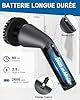 Brosse Nettoyage Electrique, [IPX7 Imperméable] Homtronics Brosse Menage Electrique,Conception Pliant, avec Tige TéLescopique et TêTes de Accessoires pour Salle De Bain,Voiture,