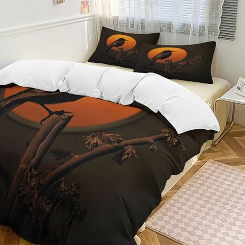 Housse de couette oiseau 220x240 en microfibre douce parure lit 3 pièces - 3