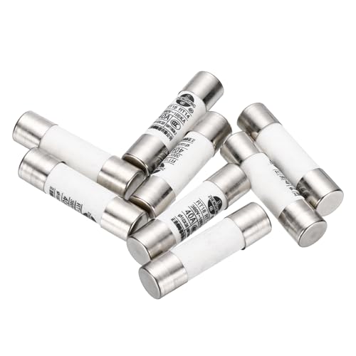 Image of sourcing map 8 Pcs 380V 40A Fast Blow Fuse, Ceramic Cartridge Fuses Microwave Fuse Current Protection F Type 10x38mm for Electrical Industrial