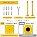 6Pcs 42 Inch Safety Bollard Post, 4.5 Inch Diameter Steel Pipe Bollard with 24 Anchor Bolts, Heavy Duty Yellow Steel Bollard for Parking Lot Security, Driveway Barrier, Traffic-Sensitive Areas