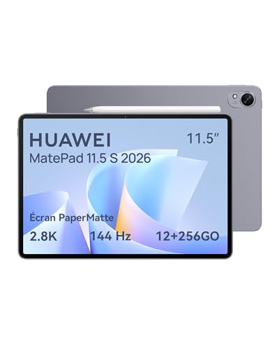 HUAWEI MatePad 11.5 S 2026 Tablette 2.8K, M-Pencil Pro, 144Hz Écran PaperMatte Haute définition, 12+256GO, 8800 mAh Batterie, 40W Supercharge, WiFi 6+,...