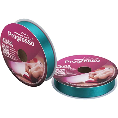Fita De Cetim, Fitas Progresso, 22 mm, Verde Botanico, Rolo de 10 Metros