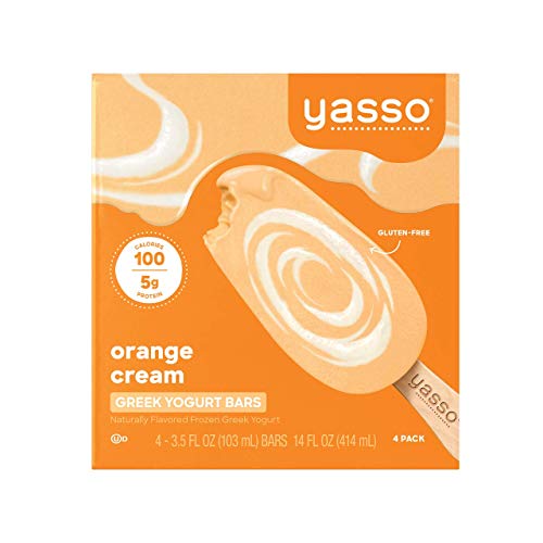 Yasso Frozen Greek Yogurt Bars Orange Cream, 4-Count Box (Case of 8)