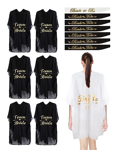 14 Pcs Bride Bridesmaid Tribe Beach Cover-Ups and Sashes Women Summer Bikini Cover Up for Bachelorette Bridal Gifts