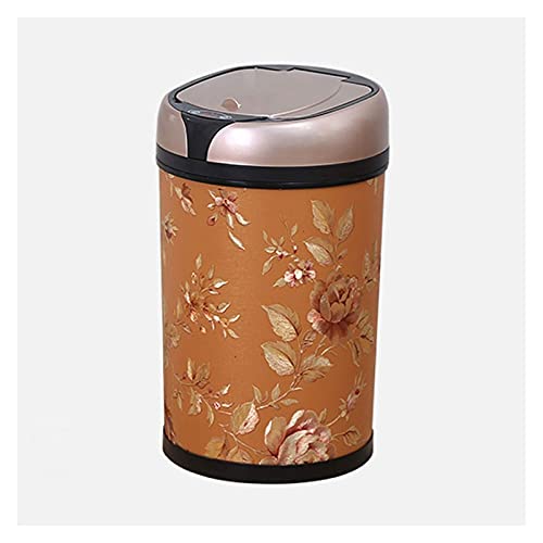 Cubo de basura, cubo de basura doméstico creativo con tapa, cubo de basura inteligente, tapa abierta automática y sensación de movimiento, cubo de basura activado, alimentado por baterías (no