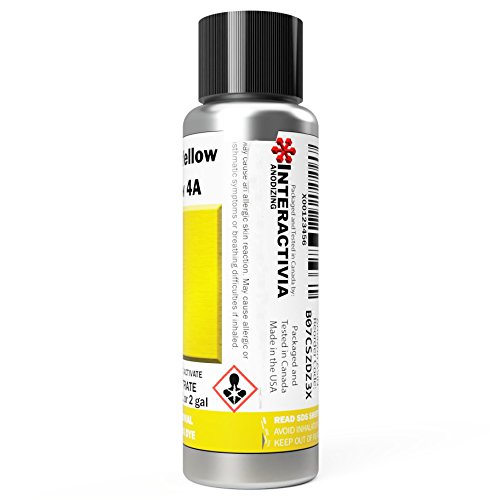 Professional Aluminum Anodizing Pigment Dyes | Yellow 4A | Light To Rich Yellow | Powder Concentrate Makes 7.6 Liters Or 2 Gallons #TOP7