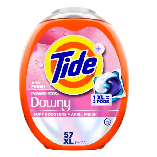 Image of Tide Power PODs + Downy Laundry Detergent Pods, 57 Count, Soft Boosters + April Fresh