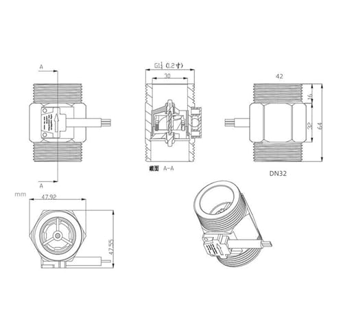 Capteur de débit d'eau en acier SUS304 de qualité supérieure DC5-24V - 4