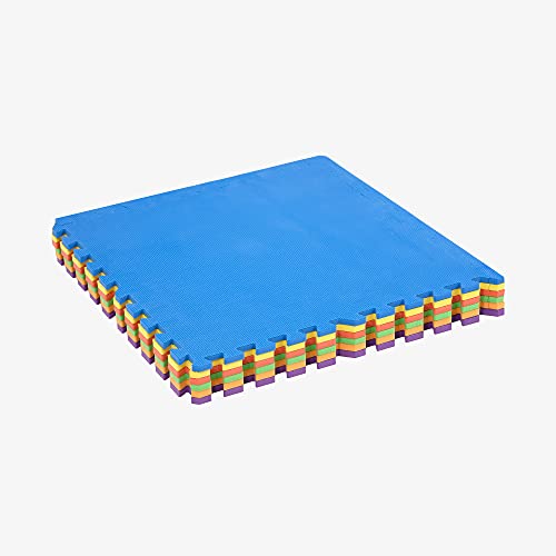 Incstores 1/2 Inch Thick Rainbow Playmat Foam Flooring Tiles | Vibrant Interlocking Foam Tiles For Floor Protection In Your Basement, Playroom, And More | 24 Tiles #TOP2