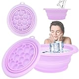 Face Ice Bath Bowl, Foldable Silicone WashBasin, Portable Ice Facial Folding Washbasin, Schnell Kühlung Faltbare Gesicht Eiswanne, Quick Cooling Wash Basin für Schwellungserleichterung, lindern Haut