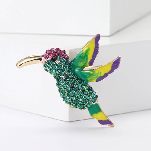 Image of Enamel Bird Brooch for Women Rhinestones Owl /Hummingbird /Eagle /Toucan Lapel Pin Cute Bird Brooches Jewelry Gifts for Mom Wife
