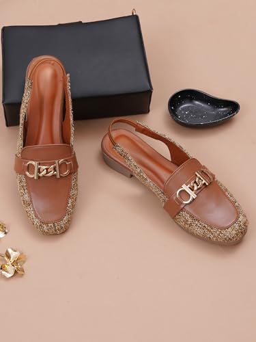 Image of TRYME Elegant Low Heel Mules for Women | Comfortable Slingback Shoes for Daily & Office Wear