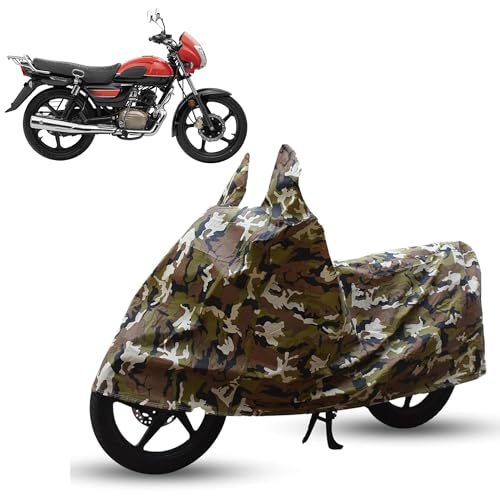 Image of Sulfar Bike Cover for TVS Radeon (Standard) | Waterproof, Dustproof & UV Protected | All Weather Two Wheeler Cover (Army Green) New 2026 Variants