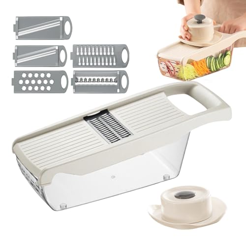 Cortador de verduras de mandolina, cortador de mandolina para cocina, picador de cebolla cortador de verduras - Cortador de zanahorias ajustable, cortador de tomate y patatas para patatas, zanahorias