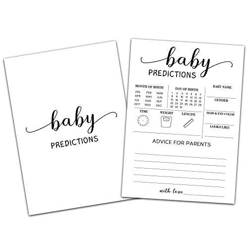 WwongxianB Predictions and Advice Card for Adult, Neutral Gender Shower Party Game, White Gender Reveal Game Unique Shower Card, 30 Game Cards?BBGAME 004?