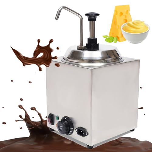 WOTZOV Calentador De Sirope De Chocolate, Dispensador De Queso con Bomba De 2,5 L, Dispensador De Mantequilla para Palomitas De Maíz De Acero Inoxidable, 800 W, Temperatura Ajustable