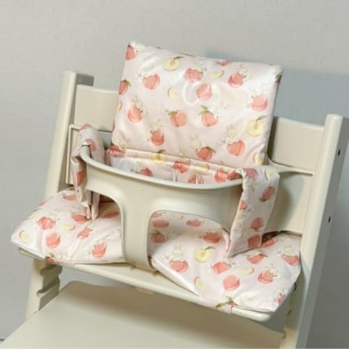 Image of Gembebe Waterproof & Compatible Stokke Tripp Trapp Cushion Set - Easy to Clean - Made Fabric from Korea - 100% Cotton Stokke Tripp Trapp High Chair Cushion Set (Peach Bunny)