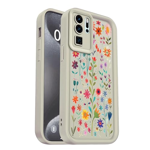 PanXCase Hülle für Huawei P30 Pro - Handyhülle Silikonhülle Weich Dünn Leicht Elegant Design Kameraschutz Stoßfest Kratzfeste Slim Schutzhülle (White Flowers)