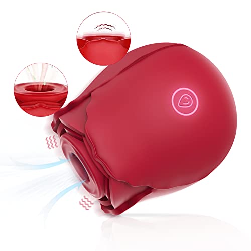 Allpro Masajeador de rosas para mujer, 100% impermeable, lavable, 10 modos, rojo Cover