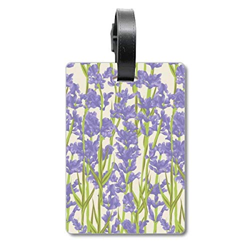 Étiquette de valise motif lavande et fleurs pour identification de bagage