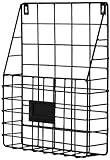 FülleMore Metall Zeitschriftensammler Zeitungshalter Wandmotage Magazinhalter Wandregal Tisch Zeitungsständer Bücherregal Dokumenten Aufbewahrung Organizer (Schwarz)