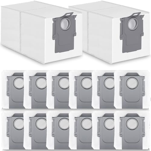 14pcs Qrevo Dust Bags Replacement: for Roborock QV 35A/Qrevo S5V/Saros 10/10R/Qrevo/Q RevoS/Qrevo Pro/Plus/MaxV/Master/Curv S5X/Edge S5A/S8 MaxV/S8 Max Ultra Robot Vacuum Cleaner, 3.5L Large Capacity