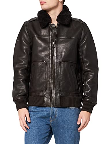 Originale e vintage Superdry Aviator Bomber Giacca, Marrone Cioccolato, L Uomo