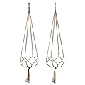 EBOOT 2 Pack 48 Inches Large Macrame Plant Hanger Rope to Hang Flower Pot Plant Holder for Indoor Outdoor Decorations, 4 Legs