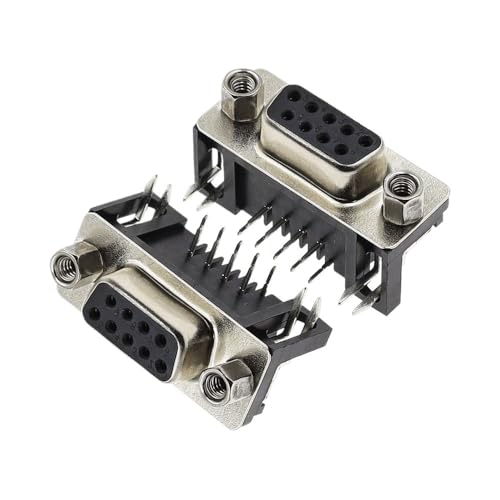 Image of 10PCS DB9 Female Male PCB Mount D-Sub 9Pin PCB Connector RS232 Connector 90-Degree Bent Needle DR9(10pcs Female)