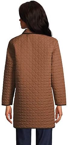 Lands' End Womens Reversible Barn Insulated Coat Warm Tawny Brown Regular Large
