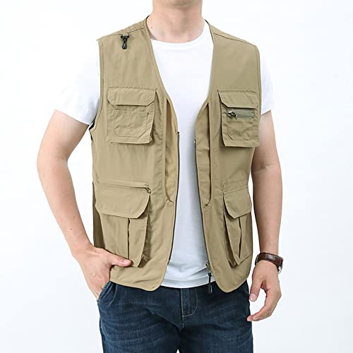 Perbai Men's Black Utility Fishing Vest Outdoor Summer Lightweight Work Photo Safari Cargo Vest2