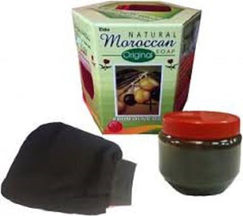AL Kassal Hamam Natural Moroccan Black Soap 250g with Olive Oil & Castor Oil