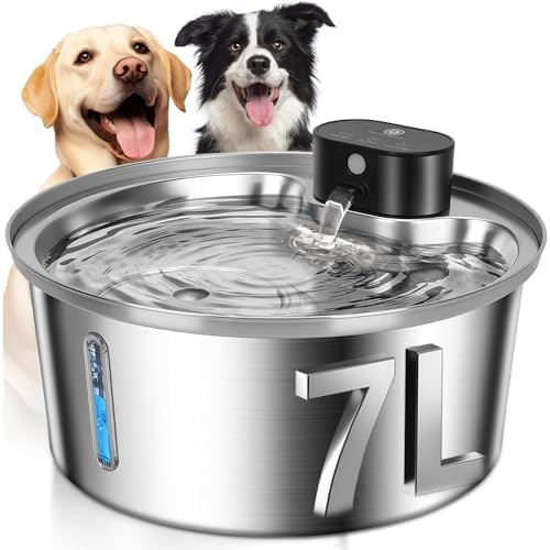 7L, Aço Inoxidável, Sem Fio Bebedouro Automatico para Pet, Fonte ...