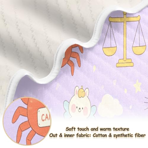 Custom Animal Crab Rabbit Libra Lilac Blanket for car seat Cozy Personalize Photo Blankets with Names on for Nursery Stroller Crib 30x40in mantitas para2