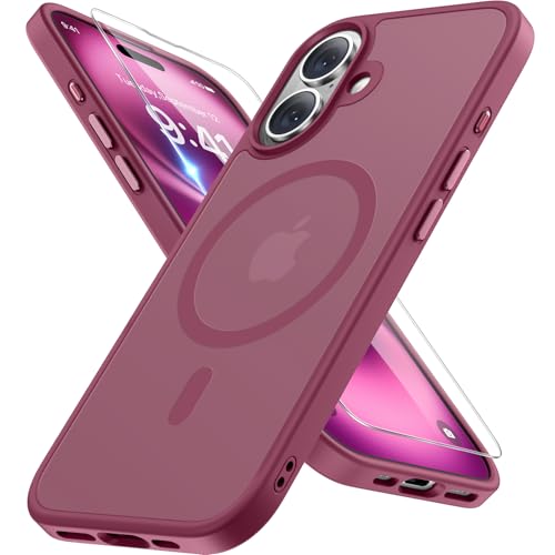 Miracase Magnetisch für iPhone All Series Hülle mit Magsafe [TOP Militärschutz & Magnetkraft] Stoßfest Kratzfest mit Samtiger Haptik Extrem Langlebig Handyhülle für iPhone