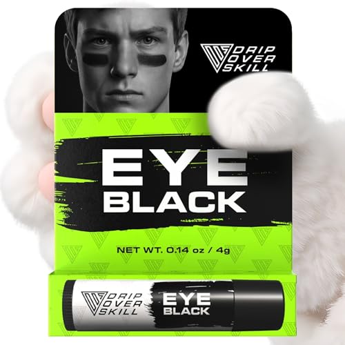 Eye Black by DRIP Over Skill, Made with Natural Ingredients, Skin-Safe Sports Face Paint Stick, Repels Sweat, Anti-Glare, Clean Eye Black Baseball, Football, Softball, Lacrosse, Easter Basket Stuffers