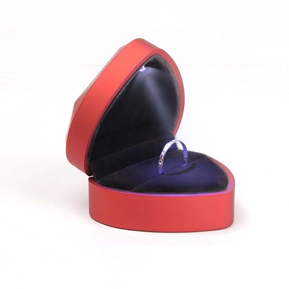 Lot De 2 Petites Boîtes à Bagues En Velours En Forme De Cœur