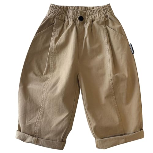 Boys Casual Cargo Pants for Everyday Comfort Versatile Outdoor Wear Pockets Elastic Waist Ages 2-12
