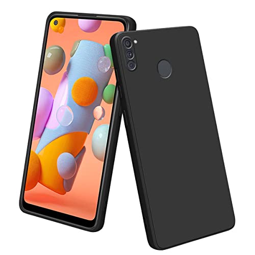 Image of LIRAMARK Silicone Soft Back Cover Case for Samsung Galaxy A11 / Galaxy M11 (Black)