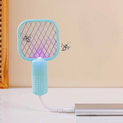 Raquete Mata Mosquito Recarregavel USB Elétrica Com Luz Atrai Mosquito(1 Unidade,MINI RAQUETE ALEATÓ