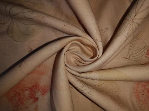 100% Linen Floral Digital Print Dusty Color Floral Fabric 44