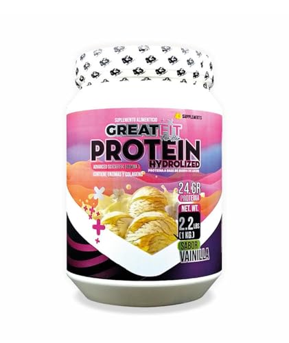 Proteínas, Proteína Hidrolizada Great Fit Para Mujer 43 Supplements 1KG Sabor Vainilla