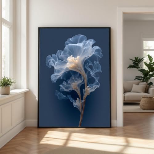 Tableau sur toile floral blanc 60x80cm déco salon moderne
