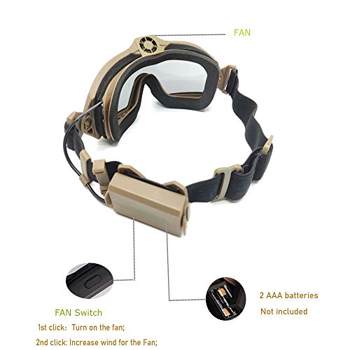 Pairsoftwin Airsoft Tactical Goggles With Fan Anti Fog And 2 Lens #TOP2