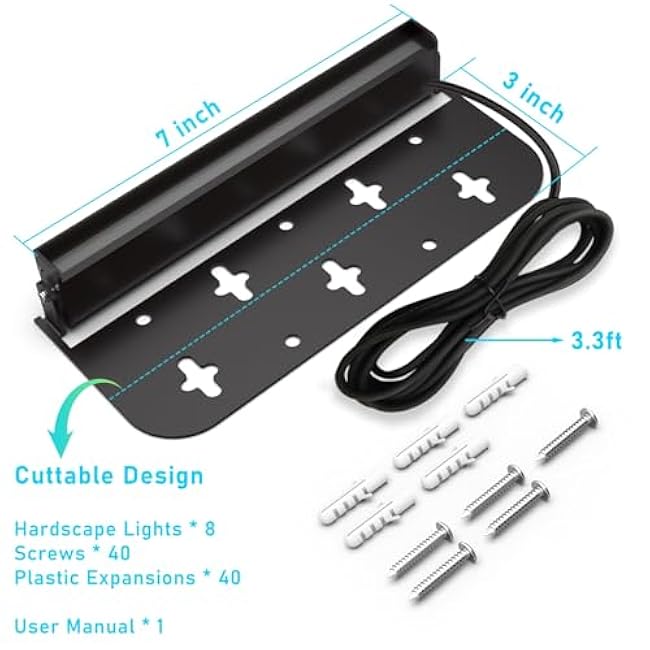 Kaqur 8 Pack 7 Inch Retaining Wall Lights, 5W LED Hardscape Lighting 12V AC/DC Low Voltage IP65 Waterproof, 2700K Soft White Outdoor Landscape Lights for Patio Wall Stairs