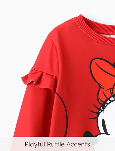 Image of Disney Frozen Minnie Mouse Stitch Princess Fall Toddler Girl Outfit 2 Piece Girl Clothes Long Sleeve Sweatshirt and Leggings