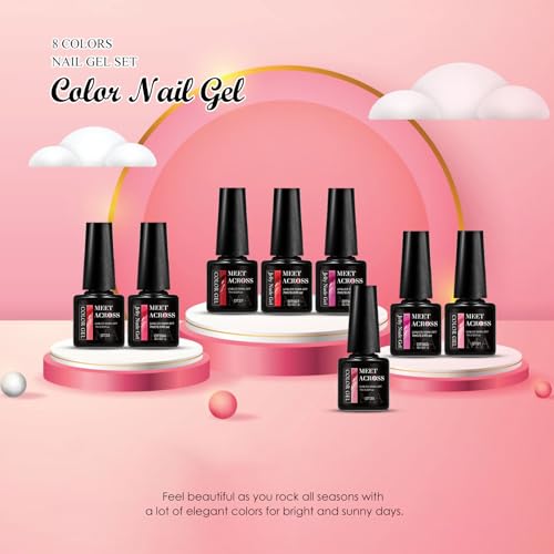 Esmaltes de uñas gel jelly rojo y rosa 8 unidades miniatura 5