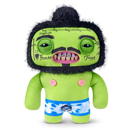 Fuggler Fugg Stars 9-Inch Plush Toy (Rhymer Mcslimer) by ZURU – Funny Ugly Monster Stuffed Animal with Human-Like Teeth, Collectible Plush for Kids, Tweens, Teens, Adults & Plush Fans